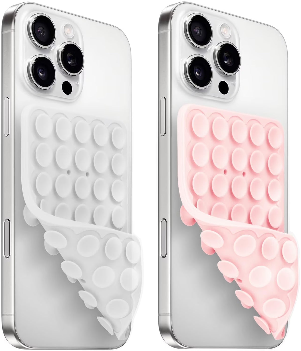 (2 Pack) Silicone Suction Cup Phone Case Mount Double Sided, Sticky Phone Grip with Higher Suction Power for Cell Phone, Hands-Free Phone Accessories for Selfies and Videos, Pink